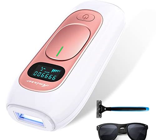 Depiladora Luz Pulsada IPL,999,900 Flashes,Depilación Láser Para Mujeres,Depilacion Profesional Indolora para Cara,Línea de Bikini,Piernas,Axilas