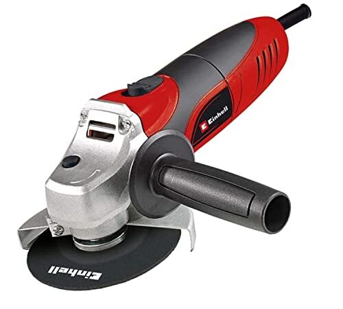 Einhell Amoladora angular TC-AG 125 (850W, 12.000 1/min de velocidad, disco de 125mm-ø, protector de disco, bloqueo de husillo, cabezal de engranaje plano de aluminio)