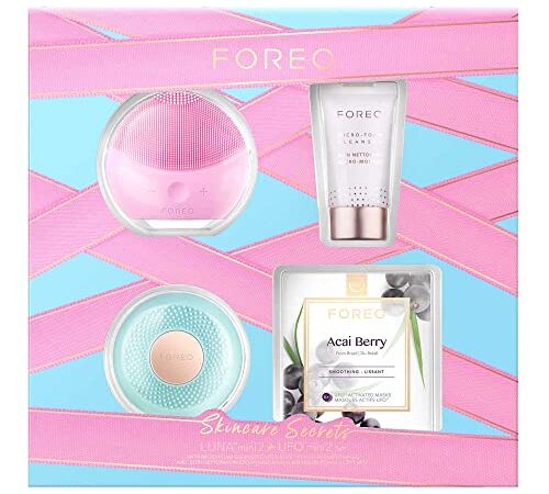 Set regalo FOREO Skincare Secrets: LUNA mini 2 + UFO mini 2 + Micro-Foam Cleanser de 20 ml + 6 mascarillas UFO Acai Berry