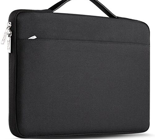 ZINZ Maletín 15 15,6 16 Funda Portátil Impermeable para 15-16 Pulgadas MacBook Pro 16 15, Surface Laptop 3 15,XPS 15 Laptop Ultrabook Netbook, DELL HP Lenovo Acer ASUS y más, Negro