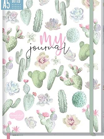 Bullet Journal dotted A5 con banda de goma [cacteas] 156 páginas, cuaderno de puntos, diario de Trendstuff by Häfft | sostenible y climáticamente neutro.