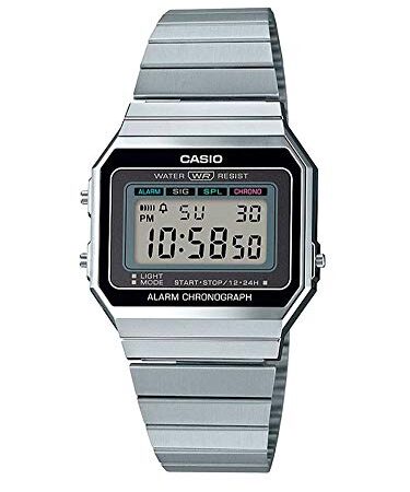 Casio Reloj Mujer de Digital con Correa en Acero Inoxidable A700WE-1AEF