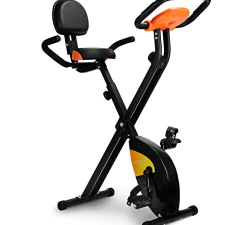 gridinlux | Trainer X-Bike 500 | Bicicleta estática Plegable | Transmisión Magnética | Doble Manillar | Monitor LCD con Registro Actividad | Pulsómetro | Resistencia 8 Niveles | Volante Inercia 5kg