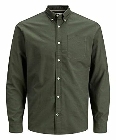 Jack & Jones Jjeoxford L/S S21 Noos-Camiseta Camisa, Forest Night/Fit: Slim Fit, L para Hombre