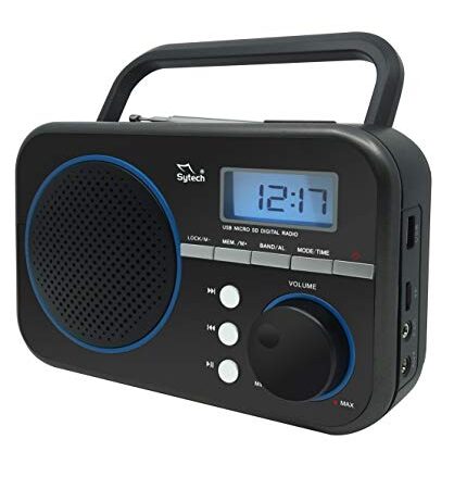 Radio PLL, Am-FM, Negro, USB Micro-SD, Temporizador, Pila y Red, (sytech)