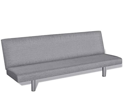 vidaXL Sofá Cama Salón Oficina Gris Claro Asiento Sillón Mueble Lounge Banco