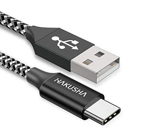 HAKUSHA Cable USB C, [1M] USB Tipo C Cable de carga rápida de nailon para Android Samsung Galaxy S21 Ultra,Note 20,Z Fold 3,Huawei P50,Mate 40,MateBook,Xiaomi 11,OnePlus,Google Pixel 5,Realme