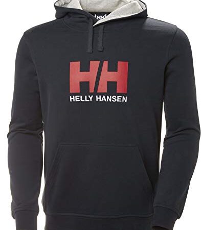 Helly Hansen Logo Hoodie HH Sudadera con Capucha, Hombre, Azul Marino, L