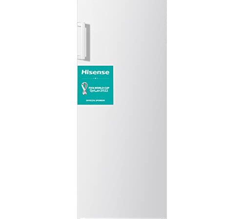 Hisense RL313D4AW1 - Frigorífico de Una Puerta, Capacidad Neta 242 L, 143,4 cm alto, patas ajustables, silencioso 40 dBA, color blanco