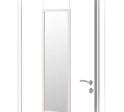 LOLAhome Espejo de Puerta Blanco nórdico de Madera de 35 x 125 cm