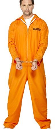 Smiffys 29535XL - Disfraz de prisionero de guerra para hombre, talla 46-48 pulgadas, color naranja