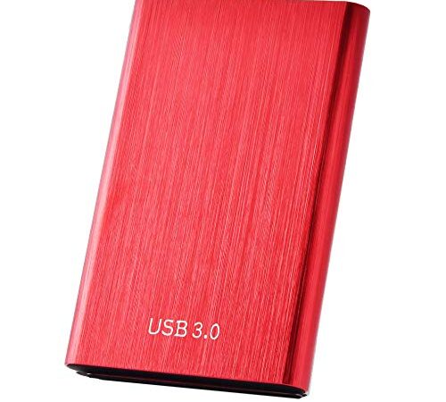 Disco duro externo portátil de 2 TB de disco duro externo 2000 GB SSD externo de alta velocidad USB 3.1 Smart Portable External Hard Drive para Mac, PC, Laptop-M1(2 TB Red)