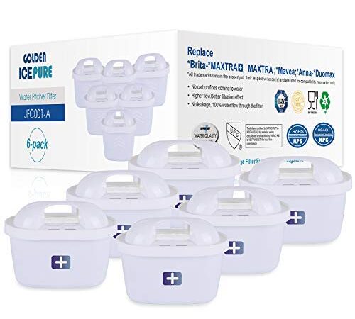 GOLDEN ICEPURE Ersättare för vattenfilter för Brita Maxtra +, Brita Maxtra, Anna Duomax Pack med 6 av (Nicht für Brita Marella Faktura tillgänglig) (6)