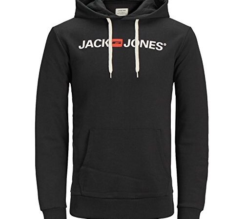 JACK & JONES Jjecorp Logo Sweat Hood Noos_12137054, Hombre, Negro (Black),L