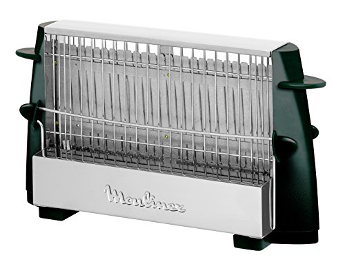 Moulinex Multipan A15453 - Tostador clásico de 760 W para todo tipo de pan, hasta 4 rebanadas, empuñadoras laterales frías, pequeño, fácil de transportar y de usar, Color Negro