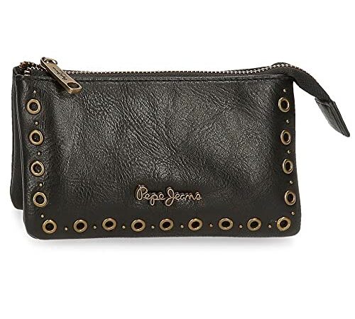 Pepe Jeans Camper, Accesorio De Viaje Billetera Mujer, Negro (Black), 5x2 Cms Piel Sintética