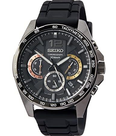 Seiko Reloj Analógico para Hombre de Cuarzo con Correa en Silicona SSB349P1