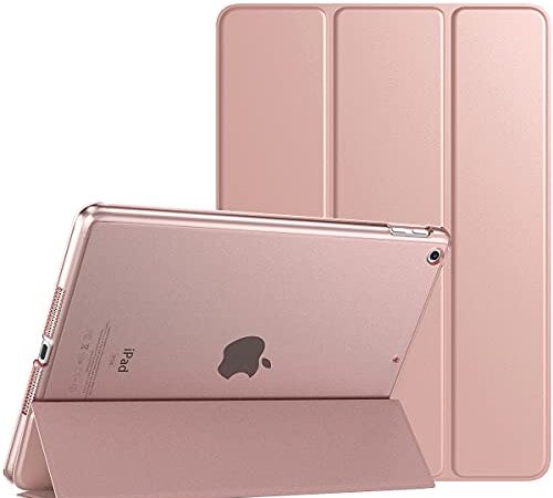 TiMOVO Funda para iPad 9.ª generación 2021/iPad 8.ª generación 2020/iPad 7.ª generación 2019,Delgada Translúcida con Auto-Sueño/Estela Funda iPad 10,2 Pulgadas,Oro Rosa