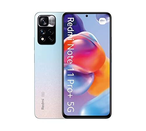 Xiaomi Redmi Note 11 Pro+ 5G Smartphone, hipercarga de 120W, cámara Principal de 108MP, Pantalla FHD+ AMOLED de 120Hz, 4500mAh, Dimensity MTK 920, 6+128 Azul Estrella [versión Global]