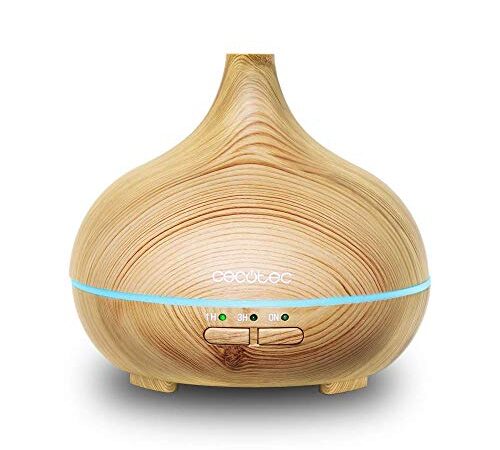 Cecotec Humidificador Ultrasónico y Difusor de Aromas con Temporizador Pure Aroma 150 Yang. Capacidad 150 ml, Temporizador 3 Horas, 7 Colores led, Función aromaterapia, Ultra silencioso