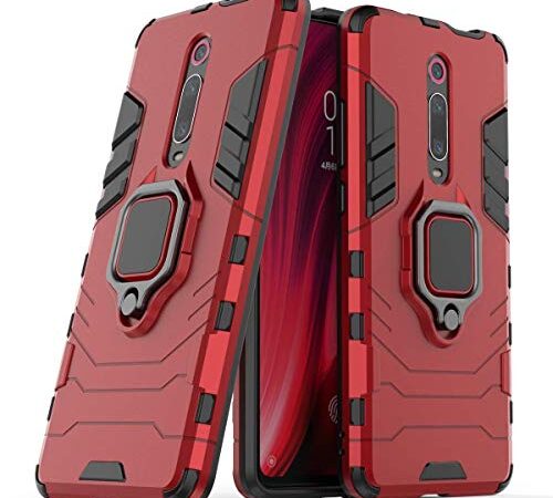 Max Power Digital Funda para móvil Xiaomi Mi 9T / Mi 9T Pro con Soporte Anillo Metálico - Carcasa Híbrida Antigolpes Resistente (Xiaomi Mi 9T, Rojo)