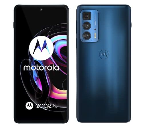 motorola edge 20 pro (Pantalla 6.7" 144Hz HDR10+ OLED, Qualcomm Snapdragon 870, TurboPower™, cámara 108MP, Super Zoom 50x, batería 4500 mAH, Dual SIM, 12/256GB, Android 11), Azul [Versión ES/PT]