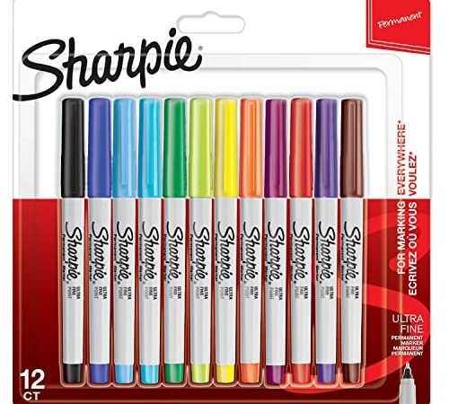 Sharpie 2065408.0 - Pack de 12 rotuladores permanentes, punta ultrafina, multicolor