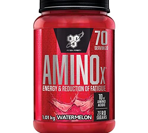 BSN Nutrition Amino X, Suplementos Deportivos BCAA Polvo con Aminoacidos Esenciales y Vitamina D, Aminoacidos BCAA para Musculacion, Sandía, 70 Porciones, 1kg