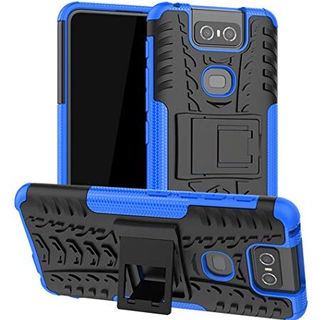 CaseExpert Zenfone 6 ZS630KL Funda, Heavy Duty Silicona híbrida con Soporte Cáscara de Cubierta Protectora de Doble Capa Funda Caso para ASUS Zenfone 6 ZS630KL / Zenfone 6Z / Zenfone 6 (2019)