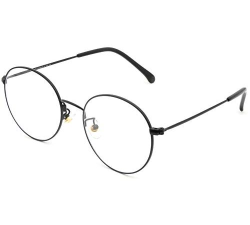 Cyxus Gafas Anti Luz Azul de Marco de metal Anti Tensión de Ojos [Mejor Sueño] (Lentes Transparentes) Unisexo (Hombres/Mujeres) (Negro)