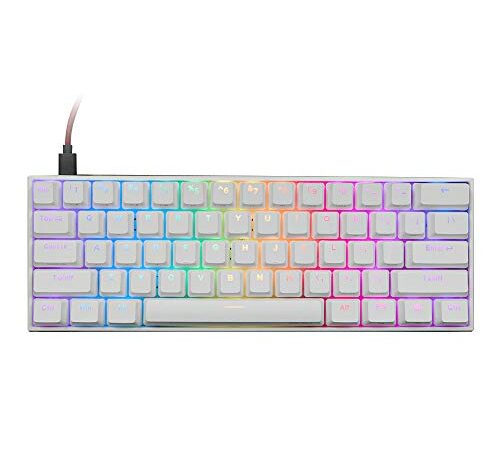 EPOMAKER Anne Pro2 Teclado Mecanico Inalambrico 60%, Teclado Bluetooth con Retroiluminación RGB, Teclas PBT, Programable NKRO para Mac/Win/Gamers