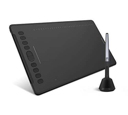 HUION Inspiroy H1161 Tableta Grafica, Tableta Gráfica de Dibujo con Banda Táctil Que admite Cable USB-C, Tableta de Dibujo Compatible con Sistema operativo Android, Mac, PC, Linux