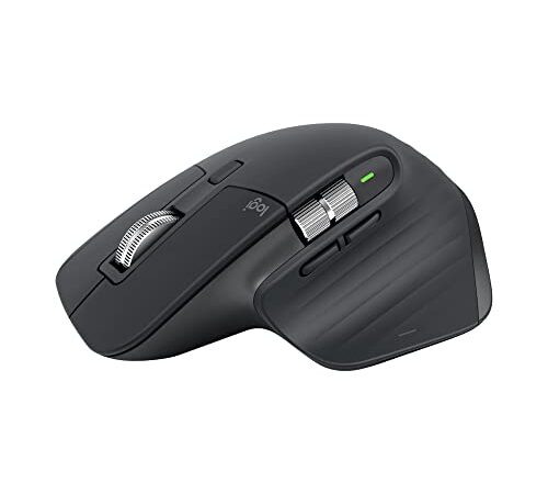 Logitech MX Master 3S - Ratón Inalámbrico Performance con Desplazamiento Rápido, Ergo, 8K DPI, Funciona sobre Cristal, Clics Silenciosos, USB-C, Bluetooth, Windows, Linux, Chrome - Gris oscuro