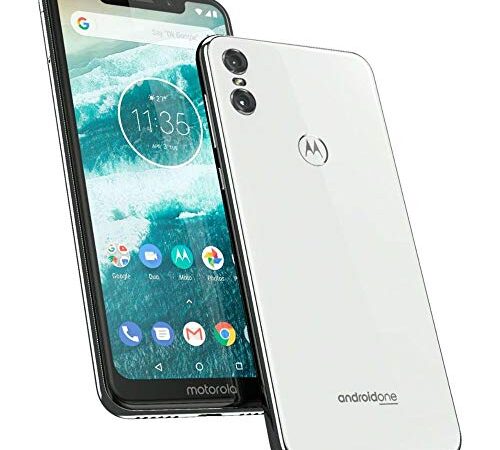 Motorola One - Smartphone Android One (pantalla de 5.9’’ ratio 19:9, cámara dual de 13 MP, 4 GB de RAM, 64 GB, Dual Sim), color blanco [Versión española]