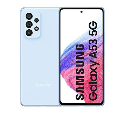 Samsung Galaxy A53 5G (128 GB) Azul - Teléfono Móvil con Pantalla de 6,5'', Smartphone Android de 6 GB de RAM, Memoria Interna Ampliable, Batería de 5000 mAh y Carga Super Rápida (Versión ES)