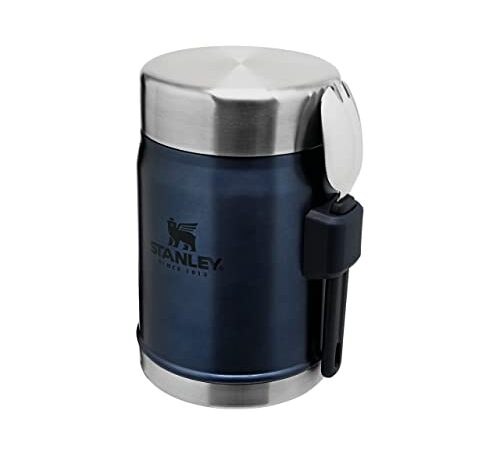 Stanley Classic Legendary Fiambrera Termica 0.4L / 14 OZ Nightfall with spork – Termo Comida Caliente Adulto de Acero Inoxidable Sin BPA - Mantiene Frío o Calor 7 Horas - Apto Para Lavavajillas