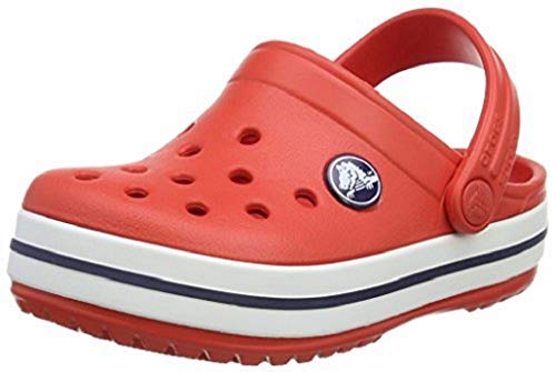 crocs Crocband Kids Zuecos Unisex Niños, Rojo (Flame/White), 19/21 EU