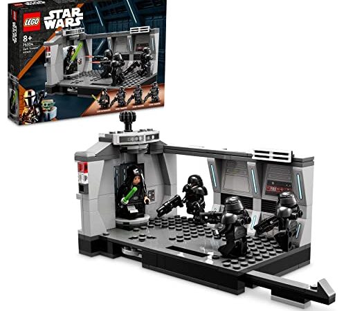 LEGO 75324 Star Wars Ataque de los Soldados Oscuros, Juego de Construcción The Mandalorian con Mini Figura de Luke Skywalker con Espada Láser