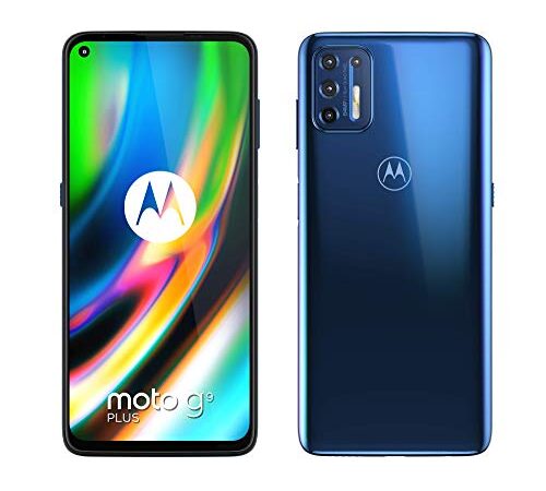 Motorola Moto G9 Plus - 6.81" Max Vision FHD+, Qualcomm Snapdragon 730G, 64MP quad camera system, 5000 mAH batería Dual SIM, 4/128GB, Android 10 - Color Azul