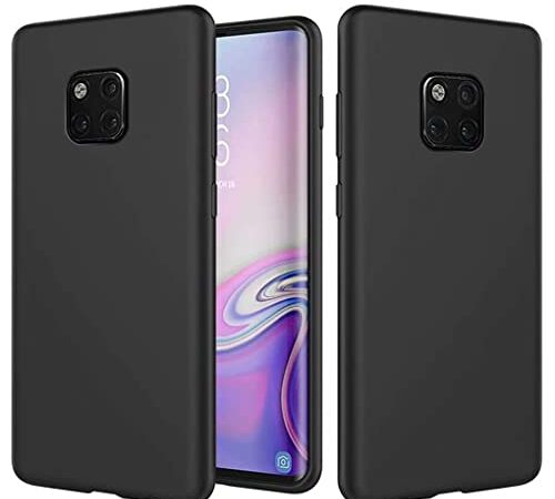 NiaCoCo Compatible con Huawei Mate 20 Pro Funda Silicona Líquida Ultrafina Carcasa de Telefono Gel Goma Suave Tela Bumper Shockproof Resistente a Los Arañazos Cover（Negro）