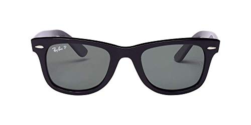 Ray-Ban 0RB2140 901/58 50 Gafas de Sol, Negro (Black/Crystal Green Polarized), Unisex Adulto