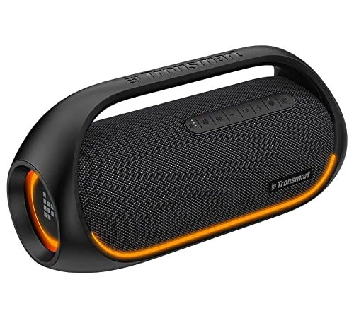 Tronsmart Bang Altavoz Bluetooth 60W, Luces Led y Waterproof IPX6, Sincroniza más de 100 Altavoces Potente con Hi-Res Audio, 15 Horas de Reproducción, Exterior Fiesta Speaker con Powerbank y NFC