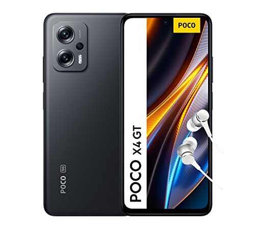 Xiaomi POCO X4 GT 5G - Smartphone de 8+256GB, Pantalla de 6.6” 144Hz DynamicSwitch, MediaTek Dimensity 8100, Triple Cámara 64MP, 5080mAh, Black (Versión ES + 3 años de garantía) con Alexa manos libres