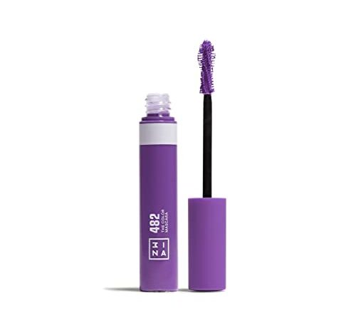 3INA MAKEUP - Vegan - The Color Mascara 482 - Morado - Máscara de pestañas de colores intensos - Fórmula Keratina - Volumen y Definición - Máscara larga duración - Ojos sensibles - Cruelty Free