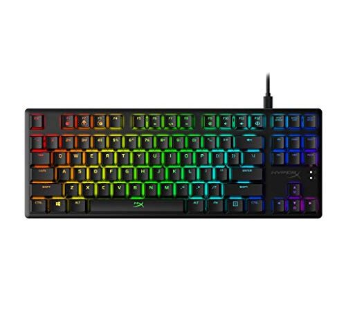 HyperX Alloy Origins Core – Teclado mecánico para juegos RGB, Tenkeyless, interruptores Red (US Layout)