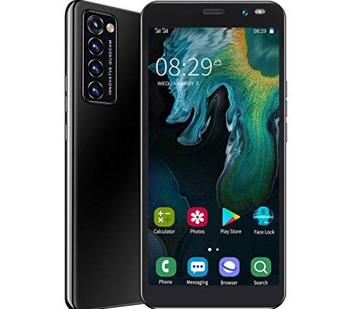 Moviles Libres Baratos 3G, Rino4 Pro Celulares Desbloqueados Smartphone Libres, Pantalla Full HD de 5.45 Pulgadas, 1GB + 8GB, Triple Cámara, Huella Dactilar, Face ID, GPS, WIFI, Doble SIM(Negro)