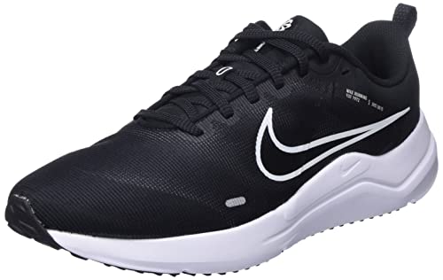 NIKE Downshifter 12, Zapatillas Hombre, Black White Dk Smoke Grey Pure Platinum, 42 EU