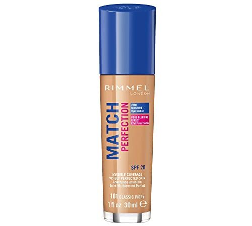 Rimmel London Match Perfection Foundation Base de Maquillaje Tono 101 Classic Ivory - 30 ml