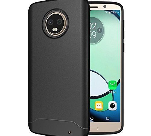 TUDIA Motorola Moto G6 Plus Zoom Funda, Ultra Delgado Mate Completa [Arch S] TPU Caso de Parachoques de protección Funda Carcasas para Motorola Moto G6 Plus (Negro)