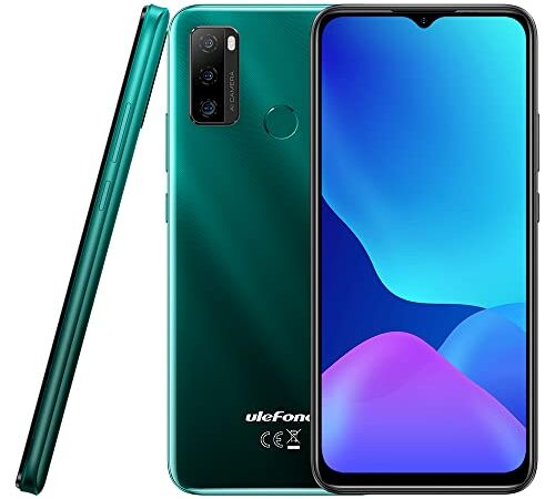 Ulefone Note 10(P) Móvil Libre, 3GB RAM 128GB ROM, 13MP Triple Cámara Trasera, Dual SIM Smartphone 4G, 6.5'' HD+, 3 Ranuras para Tarjetas, Android 11, Batería 5500mAh, Huella Dactilar Verde